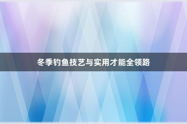 冬季钓鱼技艺与实用才能全领路